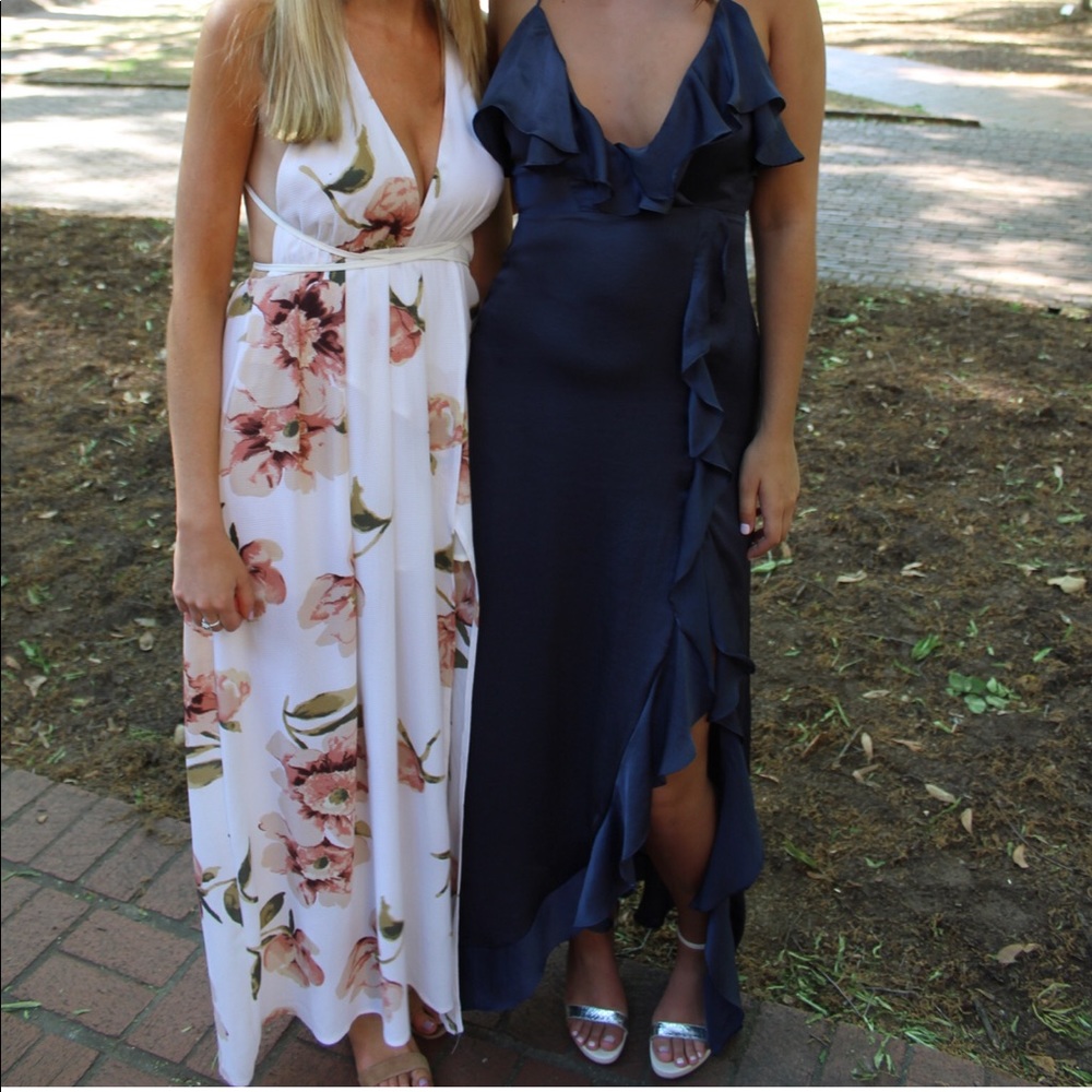 White floral maxi dress